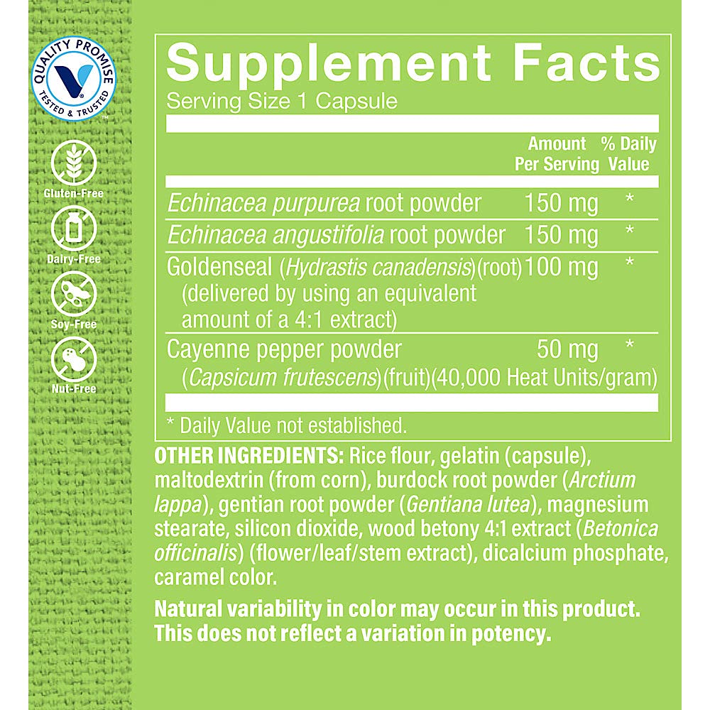 The Vitamin Shoppe Echinacea - Immune System Support, Seasonal Wellness & Respiratory Health (100 Capsules)