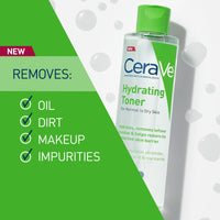 Thumbnail for CeraVe Hydrating Toner for Face Non-Alcoholic with Hyaluronic Acid, Niacinamide, and Ceramides for Sensitive Dry Skin, Fragrance-Free Non Comedogenic, Full Size, 6.8 Fl Oz