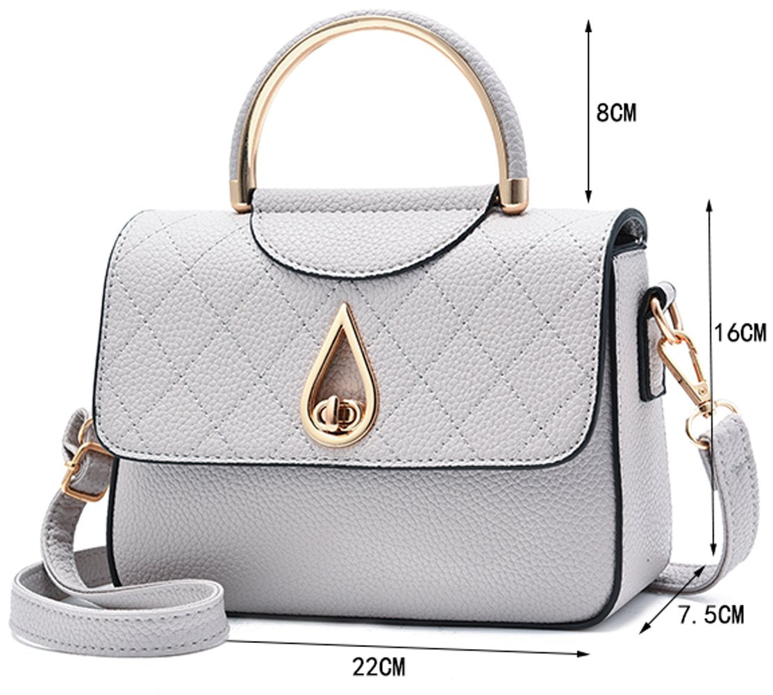 Covelin Women's Small Leather Handbag Tote Shoulder Crossbody Bag Black