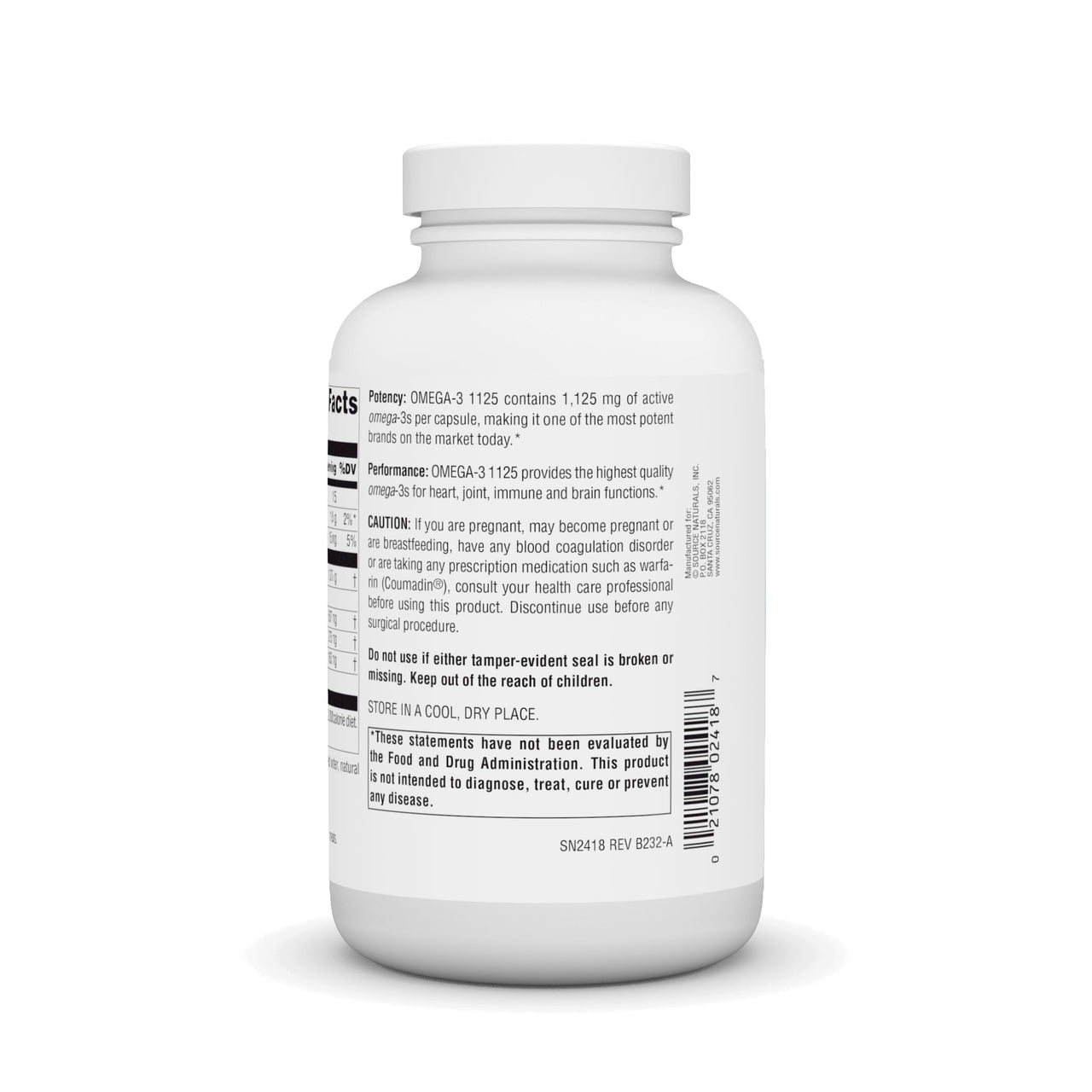 Source Naturals ArcticPure Omega-3 Fish Oil 1125mg Ultra Potency Maximum Strength EPA + DHA for Heart, Joint, Brain & Immune Health - 120 Softgels
