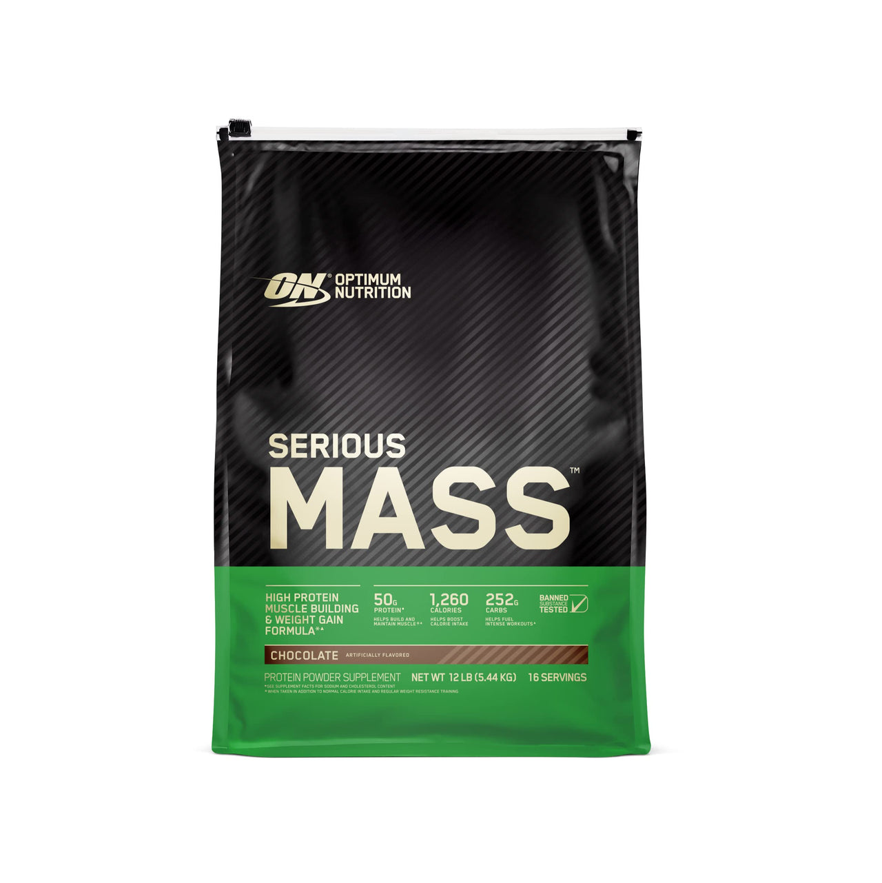 Optimum Nutrition Serious Mass Weight Gainer Protein Powder, Chocolate 12LB