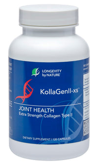 Thumbnail for Longevity by Nature Extra Strength KollaGen II-XS- Collagen Type II with Hyaluronic Acid, Chondroitin, and Glucosamine â€“ Joint Support, 120 Capsules.