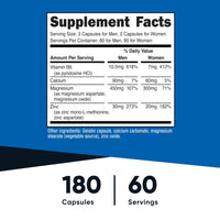Thumbnail for Nutricost ZMA 180 Capsules - Non-GMO and Gluten Free ZMA Supplement