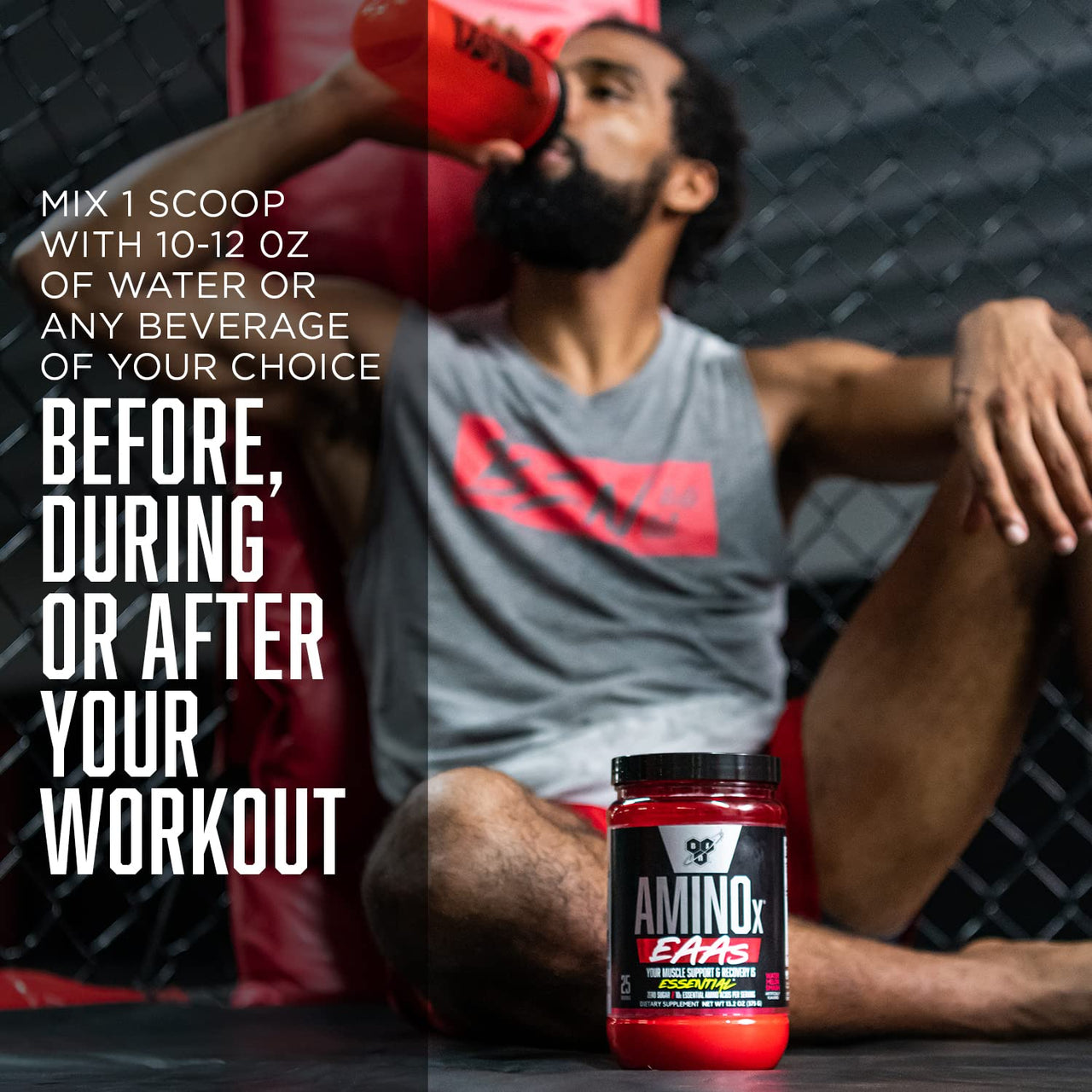 BSN Amino X EAAs, Muscle Recovery & Endurance, 10g Essential Amino Acids, 5g BCAAs, Zero Sugar, Caffeine Free, Watermelon Splash, 13.2oz, 25 Servings