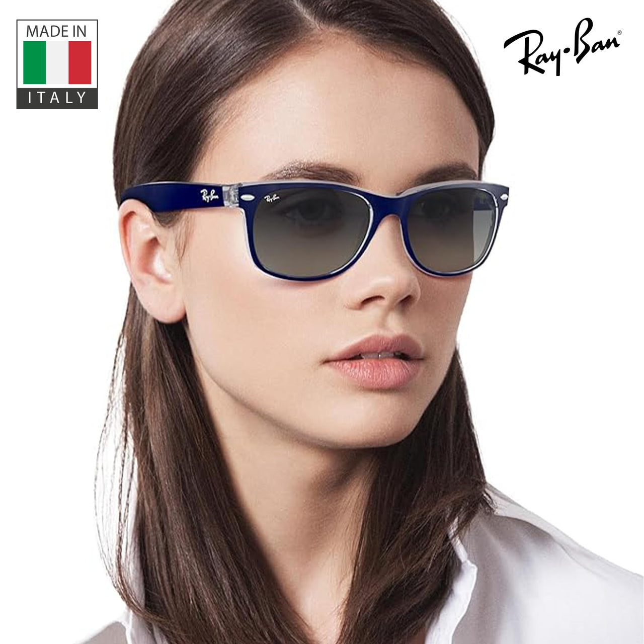 Ray-Ban RB2132 NEW WAYFARER COLOR MIX Square Shaped Non-Polarized Sunglasses for Men & Women – Includes Official RAYBAN Eyewear Kit – Ideal Formal & Casual Wear Sunglasses – Grey Lens