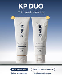 Thumbnail for Remedy KP Duo Exfoliating Body Scrub and Moisturizer for Smoother Skin | Keratosis Pilaris and Chicken Skin | Glycolic Acid, Retinol, Urea, Ceramides | By Dermatologist Dr. Shah | 6.8 + 7.7 fl oz