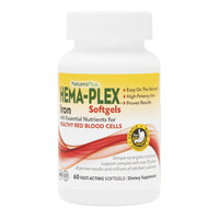Thumbnail for NaturesPlus Hema-Plex Iron - 60 Fast-Acting Softgels - 85 mg Iron + Vitamin C & Bioflavonoids for Healthy Red Blood Cells - Gluten Free - 20 Servings