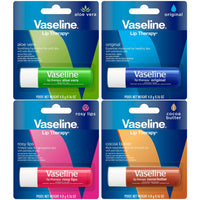 Thumbnail for Vaseline Lip Therapy Variety 4-Pack, Moisturizing Lip Balm with Vitamin E, 0.16 Oz Ea