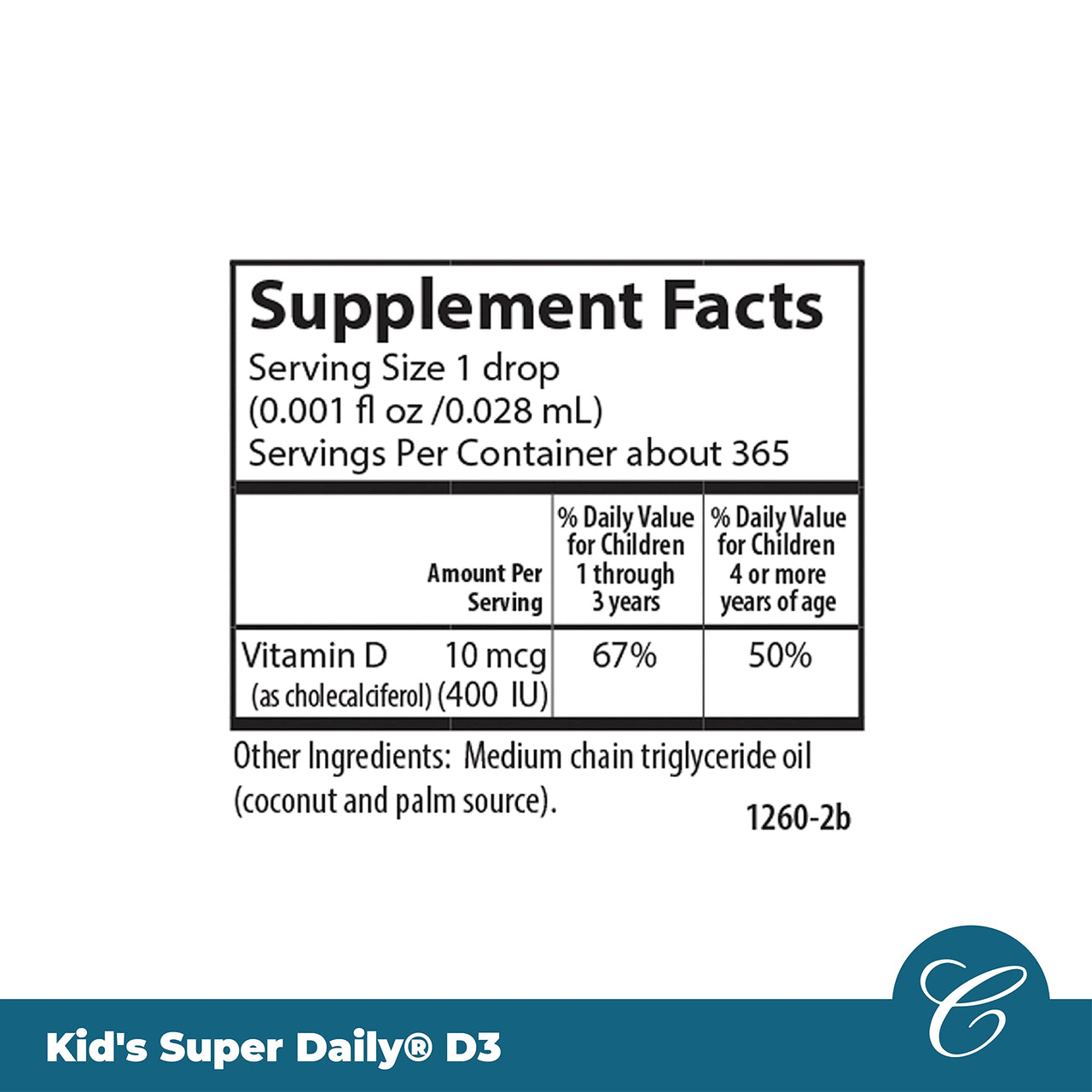 Carlson - Kid's Super Daily D3, Vitamin D Drops for Kids, 400 IU per drop, 1-Year Supply, Heart & Immune Health, Vegetarian, Liquid Vitamin D Drops, Unflavored, 365 drops