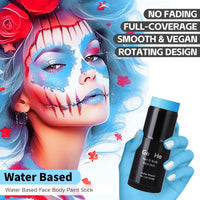 Thumbnail for Go Ho Light Blue Face Body Paint Stick,Water Based Washable Pale Blue Face Paint Stick,Full-coverage Cream Blue Body Paint for Halloween Costumes Cosplay SFX Ghost Bride Sally Makeup