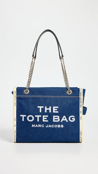 Thumbnail for Marc Jacobs Womens The Denim Chain Medium Tote Bag Dark Wash Onesize