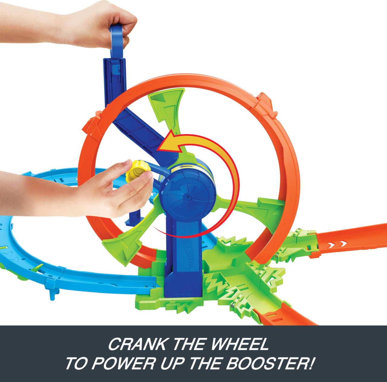 Hot Wheels Toy Car Track Set, Launch and Loop Playset & 1:64 Scale Die-Cast Vehicle, Crash Area on Figure 8 Track with Loop-Kicker Booster