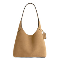 Thumbnail for COACH Women's Suede Brooklyn Shoulder Bag 28, B4/Sand, One Size
