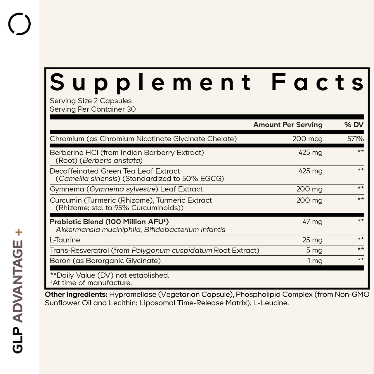 Codeage GLP-Advantage+ Supplement - Metabolic & GLP-1 Activity Support - Chromium, Berberine, Green Tea, Gymnema, Curcumin, Taurine, Resveratrol - Weight Management & Gut Health, Non-GMO - 60 Capsules