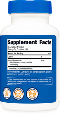 Thumbnail for Nutricost Astaxanthin 4mg, Gluten Free and Non-GMO, 120 Softgels (4 Month Supply)