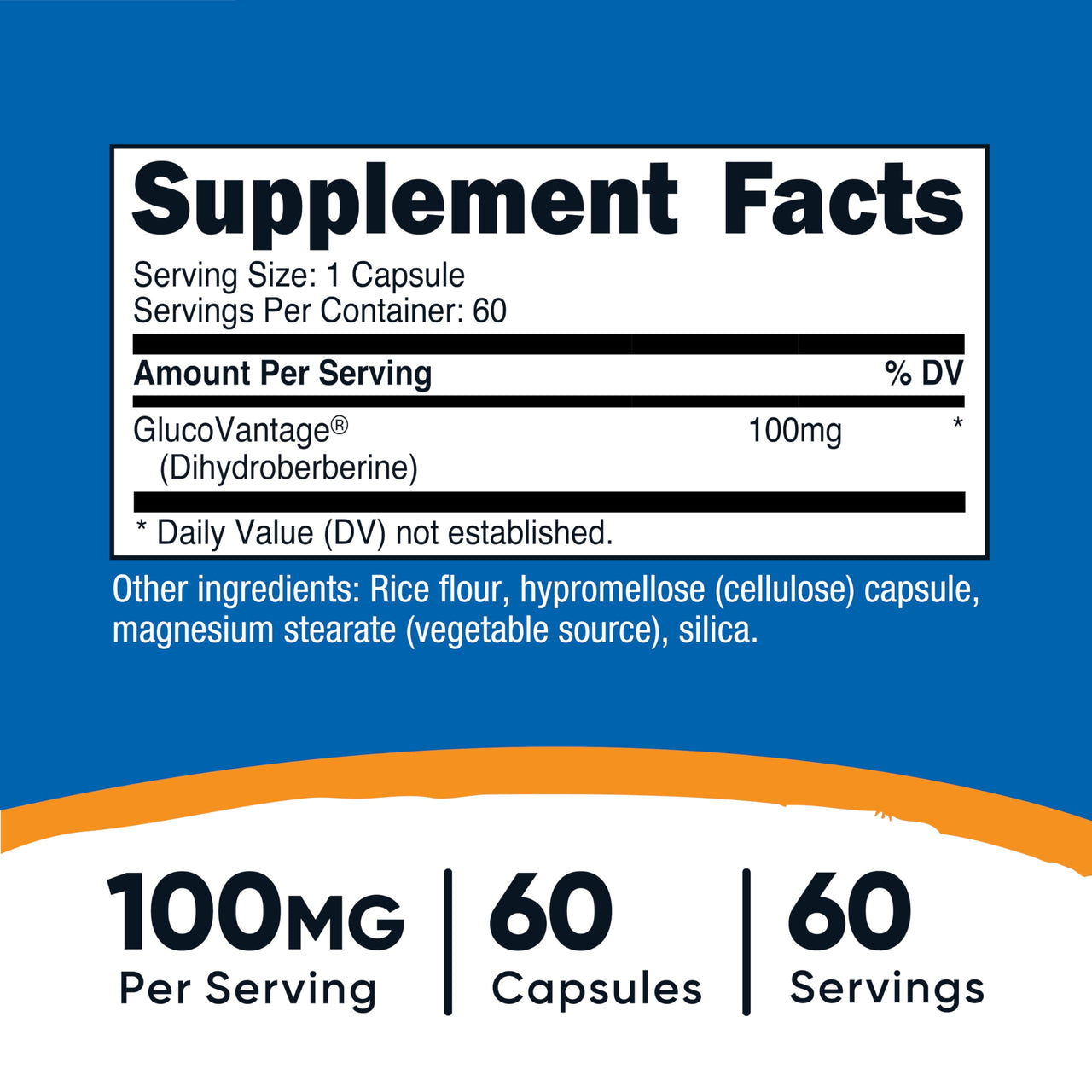 Nutricost Dihydroberberine Capsules (100mg, 60 Capsules) - More Bioavailable Metabolite of Berberine