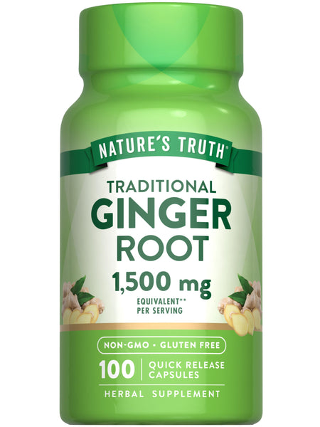 Nature's Truth Ginger Root Capsules | 100 Count | from Ginger Root Extract | Non-GMO and Gluten Free Supplement