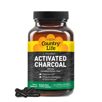 Thumbnail for Country Life Coconut Activated Charcoal Capsules, 260mg – Natural Charcoal Supplement for Gas and Bloating Relief - Gluten-Free, 100 Vegan Capsules