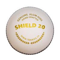 Thumbnail for SG Cricket Shield 20 Premium Leather Ball | White | Youth | Leather | Waterproof | Solid Grade 2 Core | Machine Stitched | Ideal for Club & School Matches | Pack of 1
