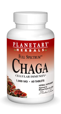 Thumbnail for Planetary Herbals Chaga Full Spectrum, Enhance Cellular Immunity, 60 Tablets