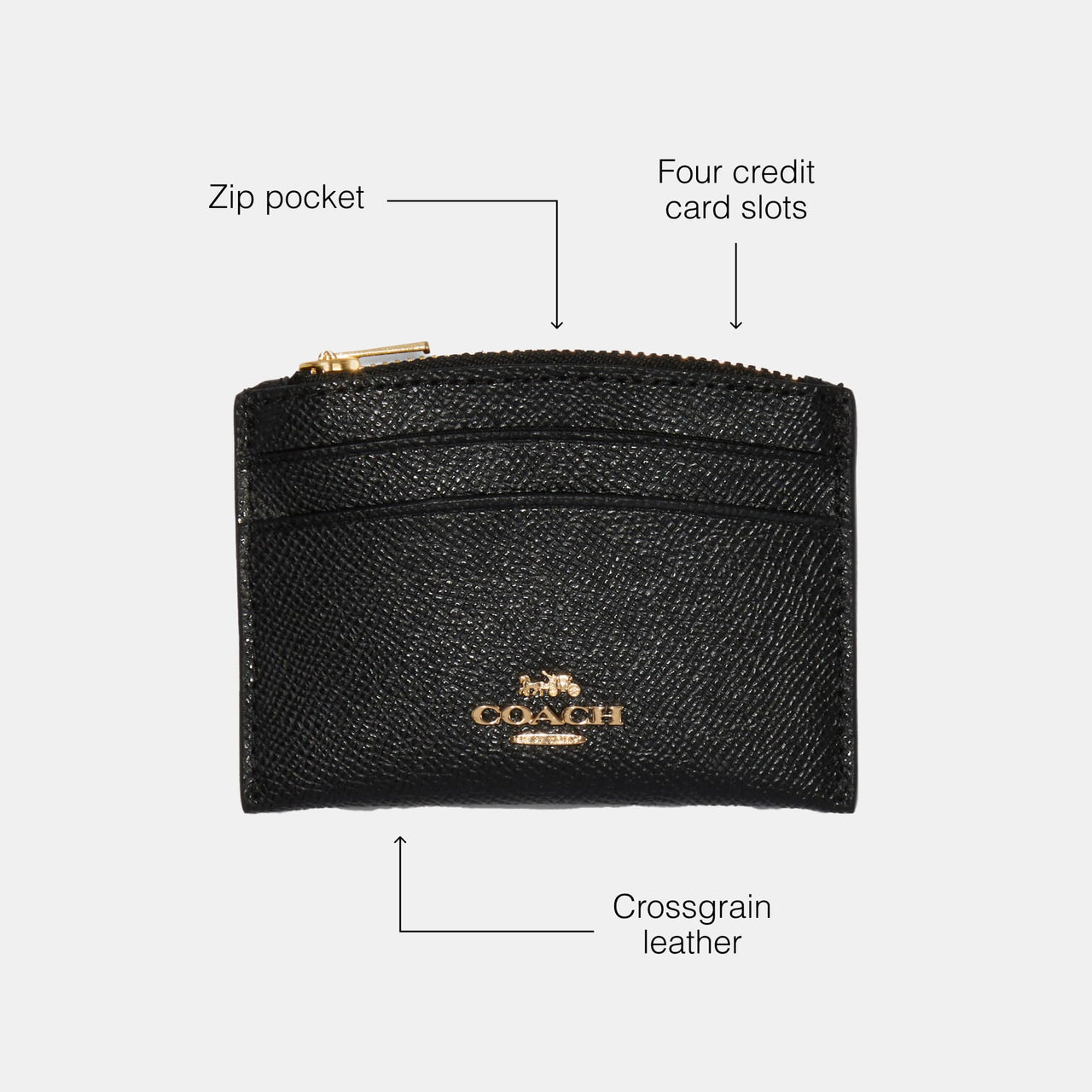 COACH Crossgrain Leather Shaped Card Case