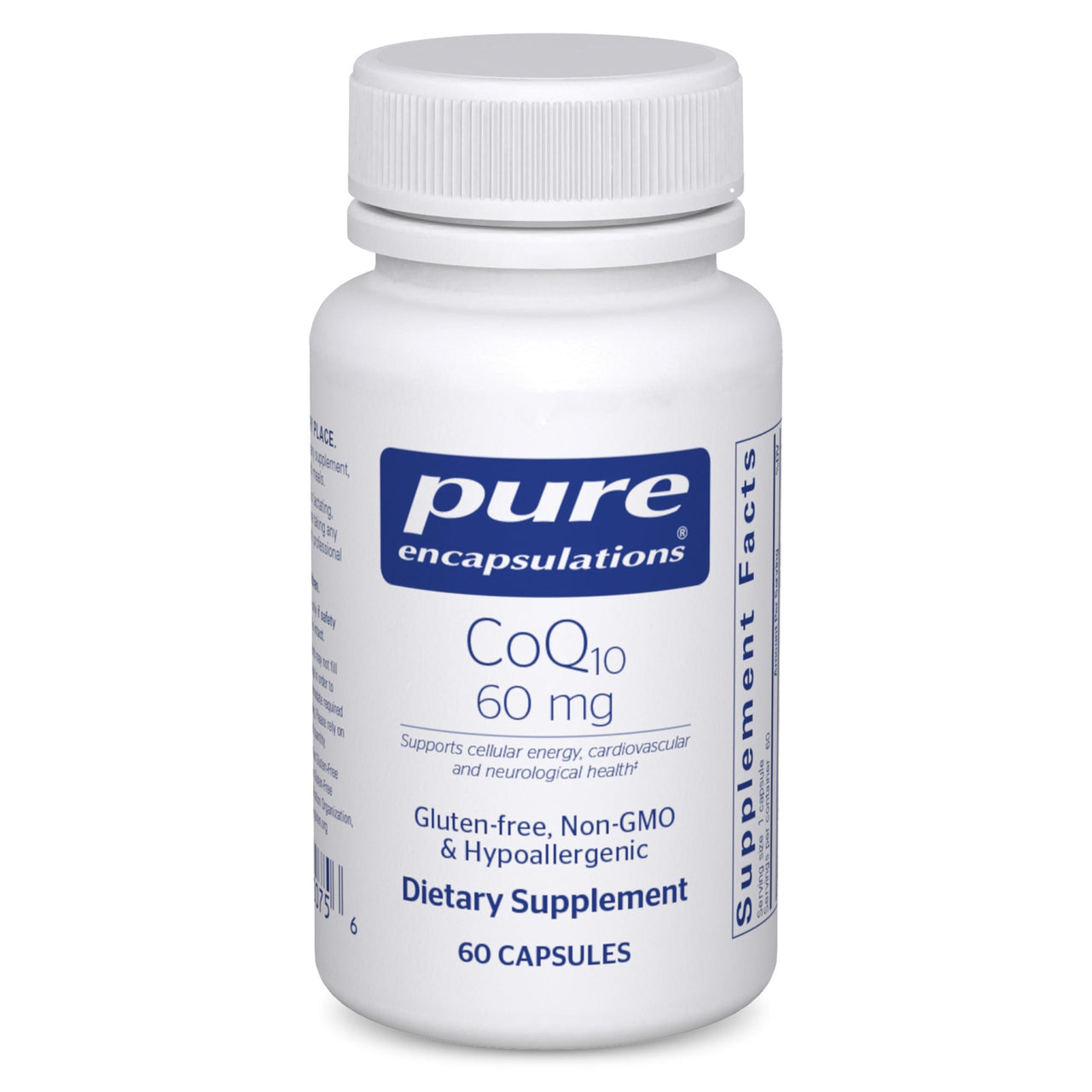 Pure Encapsulations CoQ10 60 mg | Coenzyme Q10 Supplement for Energy, Antioxidants, Brain and Cellular Health, Cognition, and Cardiovascular Support* | 60 Capsules