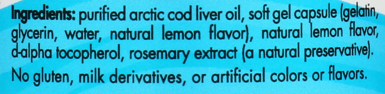 Nordic Naturals, Cod Liver Oil Arctic Lemon 1000mg, 90 Softgels