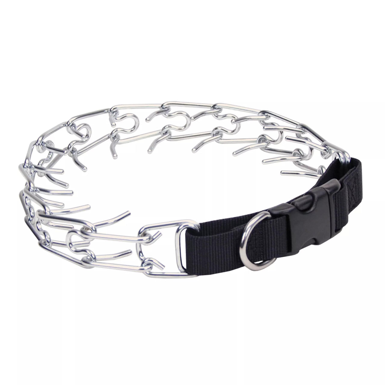 Coastal Pet Titan Easy-On Dog Prong Training Collar - Durable Metal Collar with Side Release Buckle - Black, 3.3 mm x 20