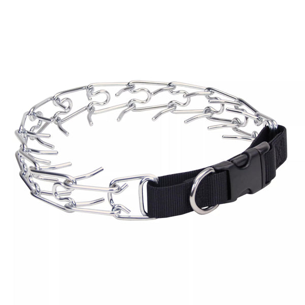 Coastal Pet Titan Easy-On Dog Prong Training Collar - Durable Metal Collar with Side Release Buckle - Black, 3.3 mm x 20