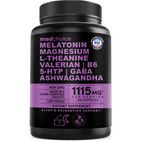 Thumbnail for 12-in-1 Melatonin Sleep Capsules - Natural Sleep Aids for Adults with Melatonin 5mg and Magnesium Glycinate 500mg, Sleep Aid with Ashwagandha, L Theanine, Valerian Root, GABA, 5-HTP (90ct, Pack of 1)