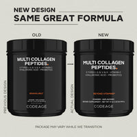 Thumbnail for Codeage Multi Collagen Peptides + Probiotics Black Edition, Vitamin C, Hyaluronic Acid Powder Supplement, Grass-Fed, Pasture-Raised, Hydrolyzed, Zero Carbs, Type I, II, III, V & X, Unflavored, 21oz