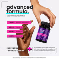 Thumbnail for Magnesium Glycinate 1160mg + Aloe Vera, D3 & K2 Complex 90 Capsules - High Absorption, Non-Laxative - Supports, Muscle Function & Healthy Metabolism Chelated Formula