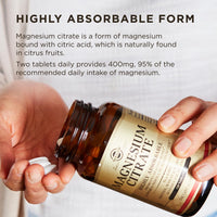 Thumbnail for Solgar Magnesium Citrate, 120 Tablets - Promotes Healthy Bones - Supports Nerve & Muscle Function - Non GMO, Vegan, Gluten Free, Dairy Free, Kosher - 60 Servings, Standard Packaging
