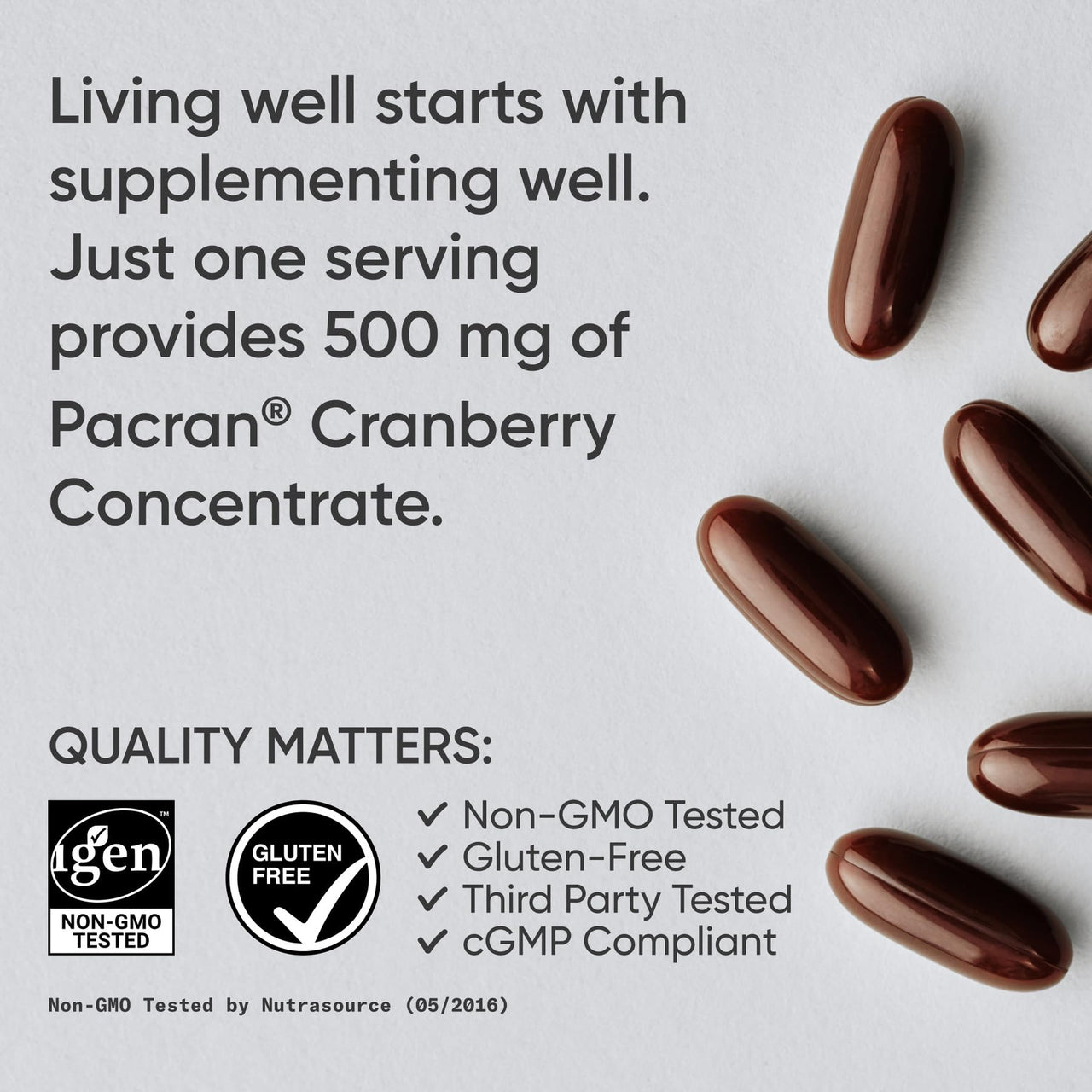 Sports Research® Cranberry Fruit Complex Supplement - Softgels for Urinary Tract Health Support - Made with Pacran®­ & Vitamins C & E - Non-GMO & Gluten Free - 90 Count