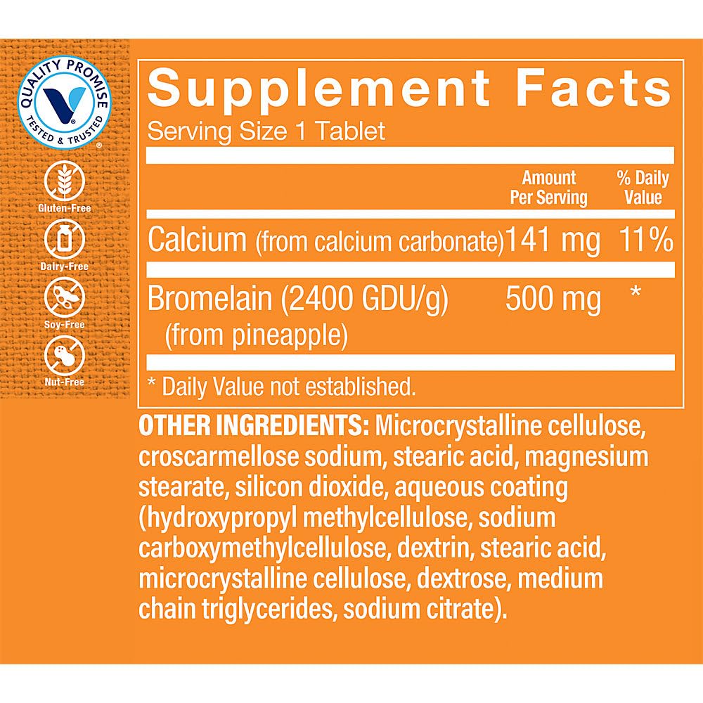 The Vitamin Shoppe Bromelain 500MG & 2,000 GDU, Supports Protein Digestion & Absorption, Enzyme Sourced from Pineapples (60 Capsules)