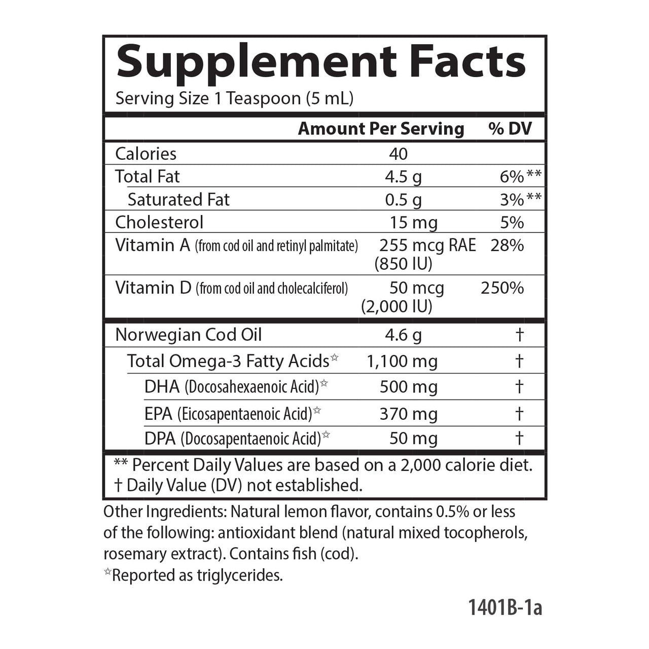 Carlson - Super D Omega-3, Wild Caught Norwegian Arctic Cod Oil, 2000 IU (50 mcg) Vitamin D3, 1100 mg Omega-3s, Sustainably Sourced Nordic Fish Oil Liquid, Lemon, 200 mL (6.7 Fl Oz)