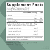 Thumbnail for Sports Research® Organic MCT Oil 16oz - Full Spectrum (C8, C10, C12) Sourced from Coconut Oil - Keto Brain & Body Fuel* - Vegan Certified · Non-GMO · Informed Choice Certified - Unflavored