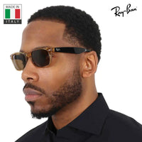 Thumbnail for Ray-Ban RB2132 NEW WAYFARER BICOLOR POLARIZED Square Shaped Sunglasses for Men & Women – Includes Official Rayban Eyewear Kit – Ideal Formal & Casual Wear Sunglasses – Brown Lens