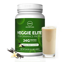 Thumbnail for MRM Veggie Elite Performance Protein - Vanilla Bean, Plant-Based Powder, 24g Protein per Serving with BCAAs & Digestive Enzymes, Clinically Tested - Vegan, Gluten-Free - 30 Servings