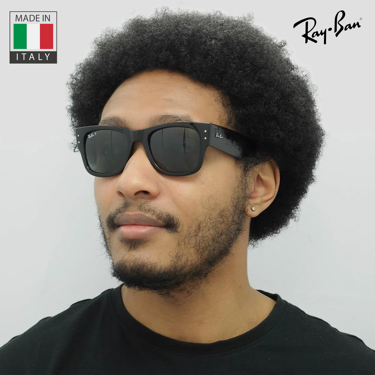 Ray-Ban RB0840S MEGA WAYFARER Square Shape Sunglasses With Eyewear Kit Bundle - High Bridge Fit - Ideal Formal and Casual Wear Square Sunglasses