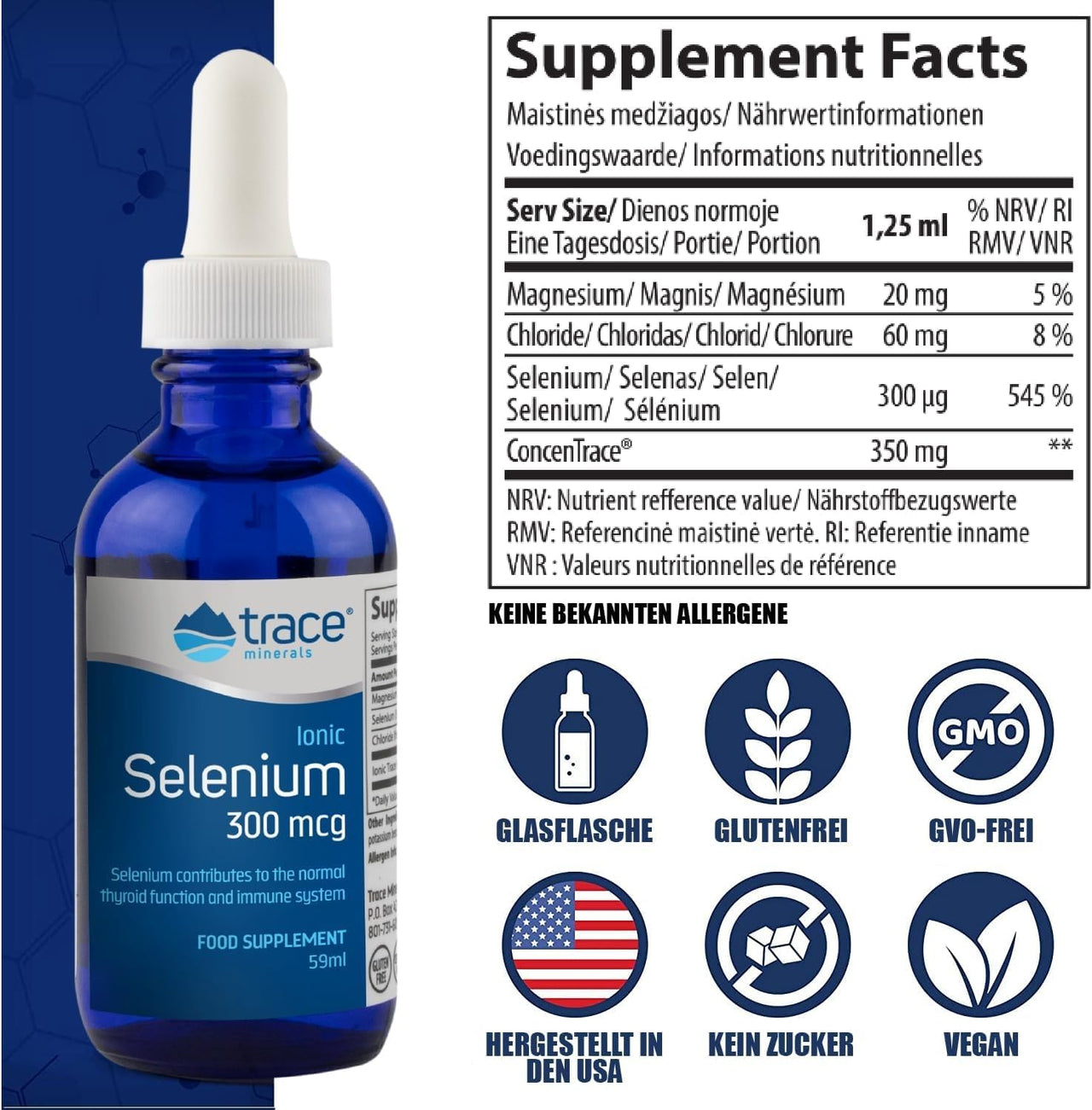 Trace Minerals Liquid Ionic Selenium - High-Absorption Selenium Supplement for Daily Immune Support - Hormone & Antioxidant Support - Gluten-Free - Vegan - Non-GMO - 2 fl oz (48 Servings, 1 Pack)