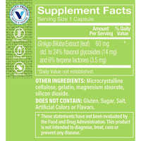 Thumbnail for The Vitamin Shoppe Ginkgo Biloba 60MG - Memory Support, Mental Clarity & Circulation, Standardized Extract (120 Capsules)