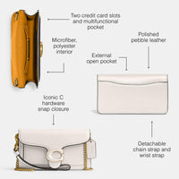Thumbnail for Coach Polished Pebble Tabby Wristlet, Chalk, One Size