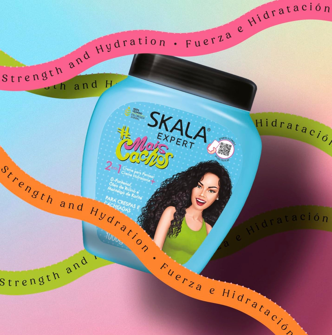 2 Pack SKALA Mais Cachos Hydrates Curls, Eliminates Frizz, For Curly Hair - 2 IN 1 Conditioning Treatment Cream and Cream To Comb 35.2oz New