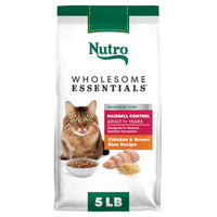 Thumbnail for Nutro Wholesome Essentials Hairball Control Cat Food Dry Chicken & Brown Rice Recipe, Dry Cat Food for Adults, 5 lb. Bag