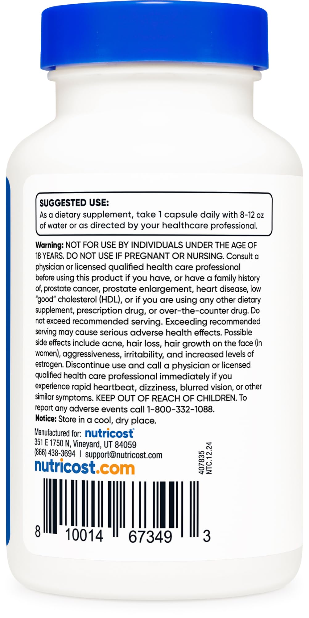 Nutricost Pregnenolone 100mg, 120 Capsules - Non-GMO, Gluten Free, Vegetarian Capsules