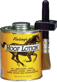 Thumbnail for Fiebing's Hoof Lotion for Horses with Applicator Brush (32 oz) - Contains Cod Liver Oil, Neatsfoot Oil, Pine Tar to Prevent Cracks & Brittle Feet - Hoof & Nail Cream Conditions Split Hooves & Corns