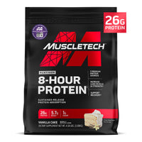 Thumbnail for MuscleTech Platinum 8-Hour Protein Powder - 7 Premium Protein Sources with Whey & Casein Protein for Increased Lean Muscle, Strength & Improved Recovery - Vanilla Cake, 50 Servings