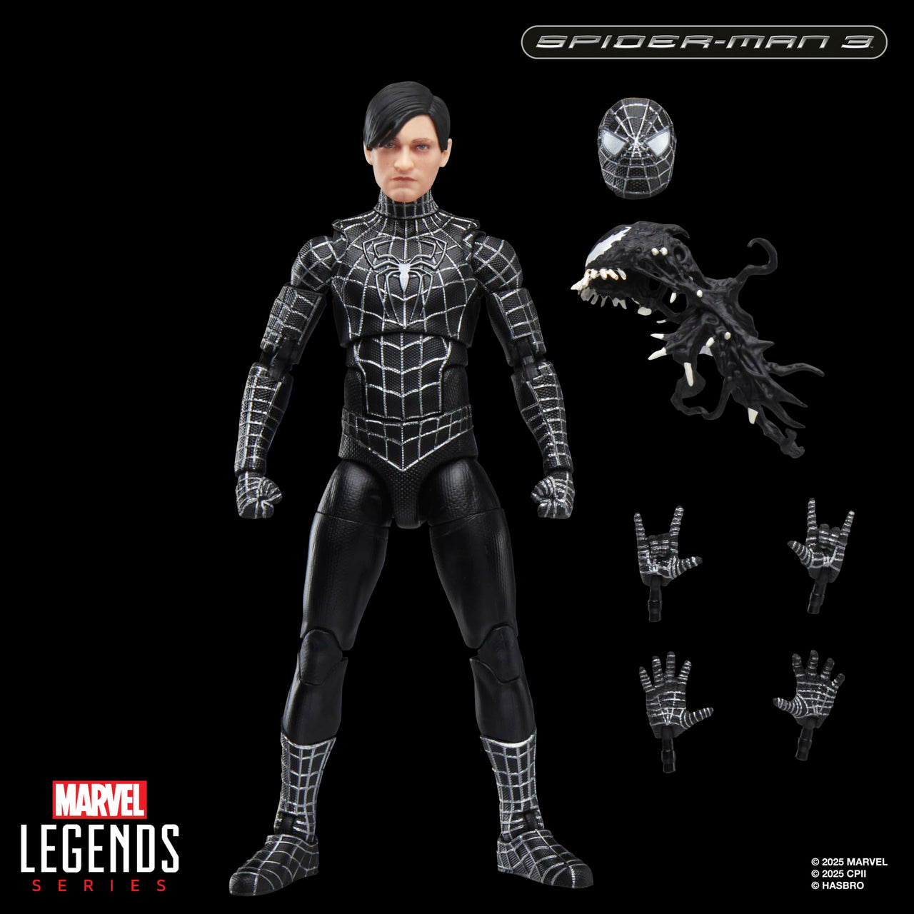 Marvel Legends Series Spider-Man, Spider-Man 3 Collectible 6 Inch Action Figure with Symbiote Accessories