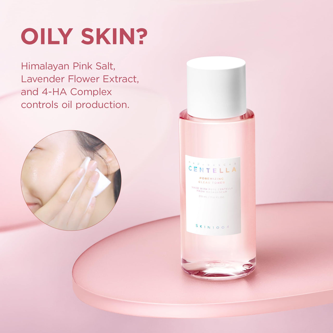 SKIN1004 Poremizing Clear Toner 7.10 fl.oz, 210ml, Korean Face Toner with Himalayan Pink Salt & Madagascar Centella, Facial Toner for Pore Care & Oil Balance, Hydrating Essence, Korean Skin Care